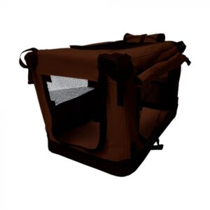 Topmast Soft Dog Cage Pliable - Premium - Brown - 81 x 58 x 58 cm