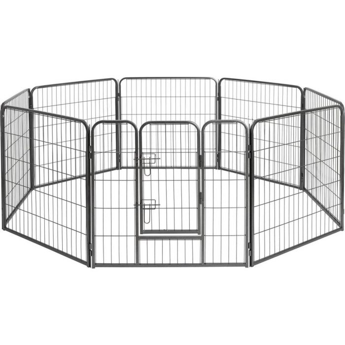 Topmast Puppy Playpen Heavy Metal - Gray - 8 Parts - 640 cm Length - 120 cm high