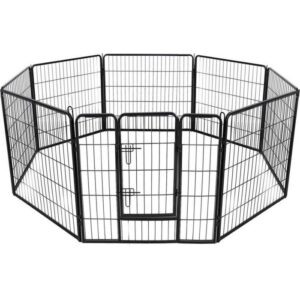 Topmast Puppy Playpen Heavy Metal - Black - 8 Parts - 640 cm Length - 100 cm high