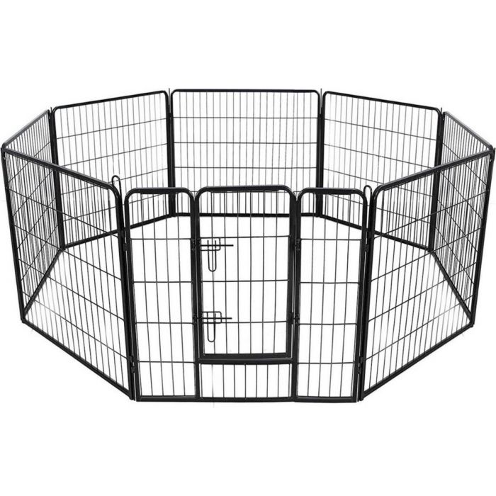 Topmast Puppy Playpen Heavy Metal - Black - 8 Parts - 640 cm Length - 100 cm high