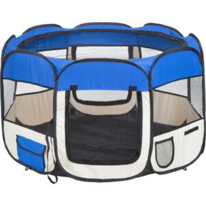 Topmast Puppy Playpen Nylon Blue - 8 angular