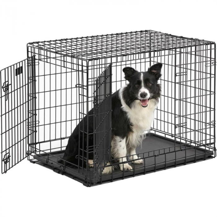 Topmast Dog Cage Black Plastic Tray | 61 x 42 x 49 CM (2 doors)