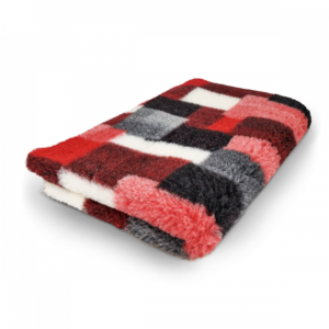Vet Bed Patchwork - Red White Anthracite - Latex Anti Slip - 75 x 50 cm