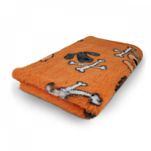 Vet Bed - Crossbones - Orange - Non Slip - 150 x 100 cm