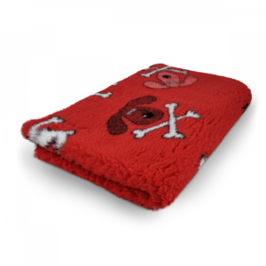 Vet Bed - Crossbones - Red - Non Slip - 75 x 50 cm