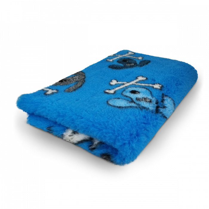 Vet Bed - Crossbones - Turquoise - Non Slip - 150 x 100 cm