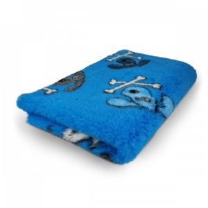 Vet Bed - Crossbones - Turquoise - Non Slip - 75 x 50 cm