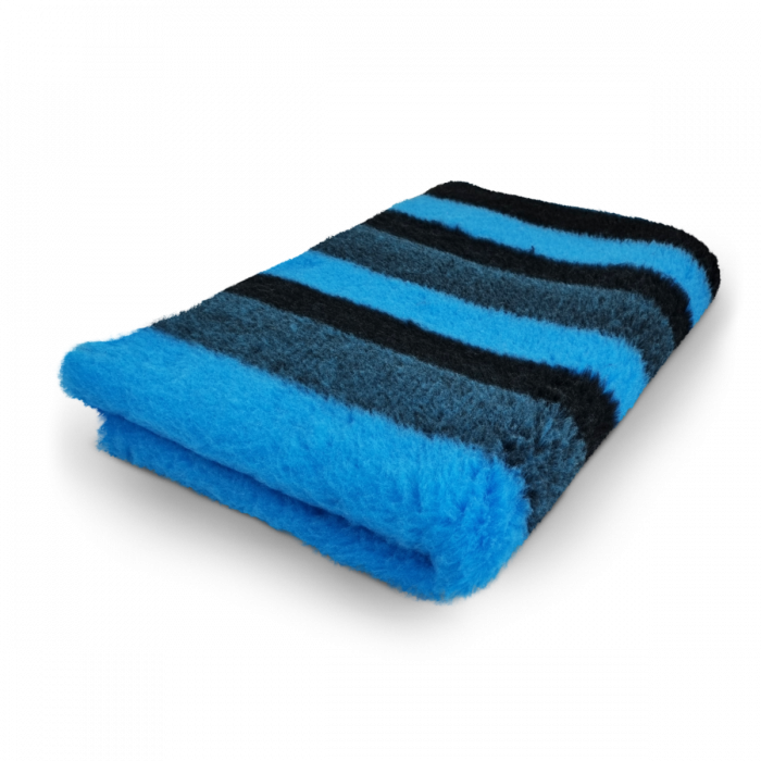Vet Bed - Stripes 3 Color - Blue Black - Non slip - 75 x 50 cm