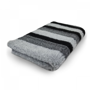 Vet Bed - Stripes 3 Color - Gray Black - Non Slip - 75 x 50 cm