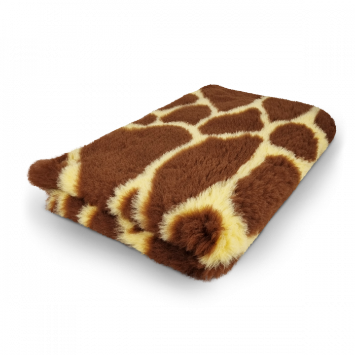 Vet Bed - Giraffe Print Brown Yellow - Non Slip - Roll 10 Meters