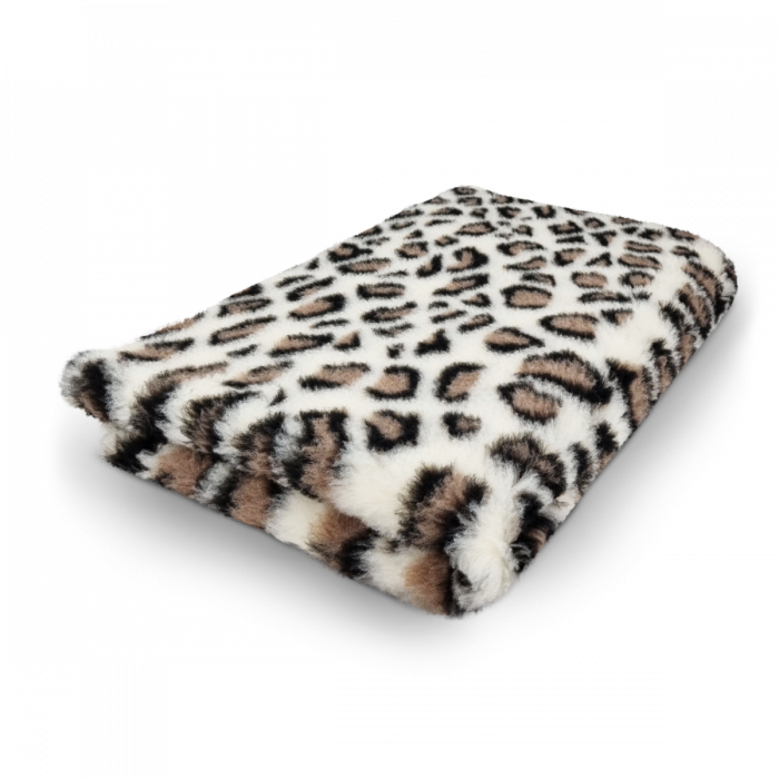 Vet Bed - Leopard - Brown Cream - Non Slip - 150 x 100 cm