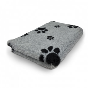 Vet Bed - Gray Black Paws - Non Slip - 150 x 100 cm