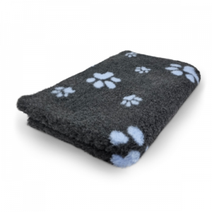 Vet Bed - Big and Small Paws - Anthracite & Light Blue - 100 x 75 cm