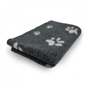 Vet Bed - Anthracite Gray Paws - Non Slip - 75 x 50 cm