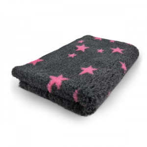 Vet bed - Stars - Anthracite Cerise - Non Slip - 75 x 50 cm