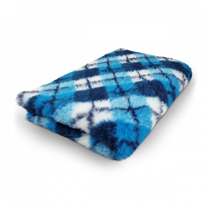 Vet Bed Diamond Diamond - Turquoise Blue White - latex anti-slip 75 x 50 cm