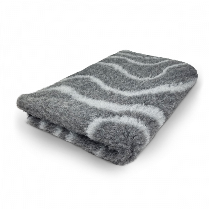 Vet Bed - Waves - Anthracite Gray - Non Slip - 75 x 50 cm