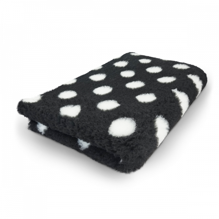 Vet Bed - Dots Black White - Non Slip - 150 x 100 cm