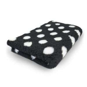 Vet Bed - Dots Black White - Non Slip - 100 x 75 cm