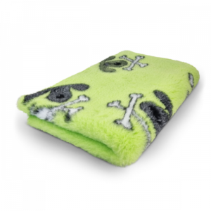 Vet Bed - Crossbones - Limegreen - Non Slip - 100 x 75 cm