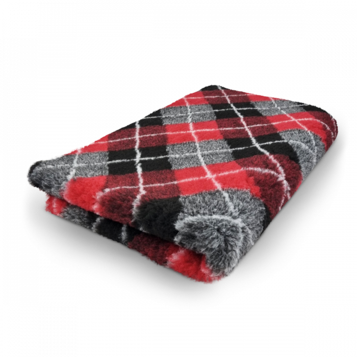 Vet Bed Diamond Diamond - Red Gray Black - latex anti-slip - 150 x 100 cm