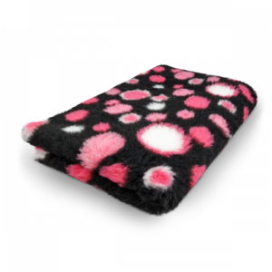 Vet Bed - Circles - Black Cerise White - Non slip - 100 x 75 cm