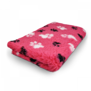 Vet Bed - 3 Colors Paws - Fuchsia White Black - Non Slip - 100 x 75 cm