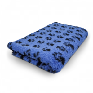 Vet Bed - Cobalt Blue Black Paws - Non Slip - 75 x 50 cm