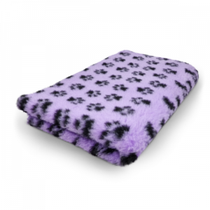 Vet Bed - Lilac & Black Paws - Non Slip - 75 x 50 cm