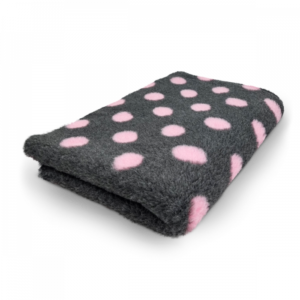Vet Bed - Dots Anthracite Pink - Non Slip - 75 x 50 cm