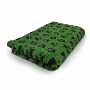 Vet Bed - Green Black Paws - Non Slip - 75 x 50 cm
