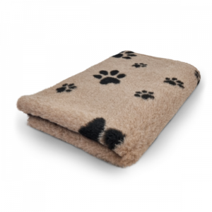Vet Bed - Light Brown with Black Paws - Roll 10 Meter | 150 cm wide