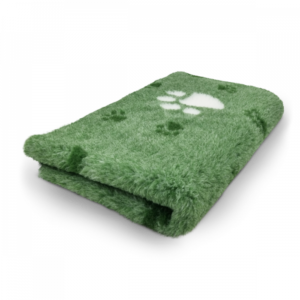 Vet Bed 3 Color Big Paw - Green & White - Anti-slip Dog Mat - 75 x 50 cm