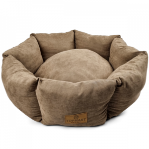 Topmast Dog Bed ComfyNest - 62 cm - Light Brown - Polyester Velours