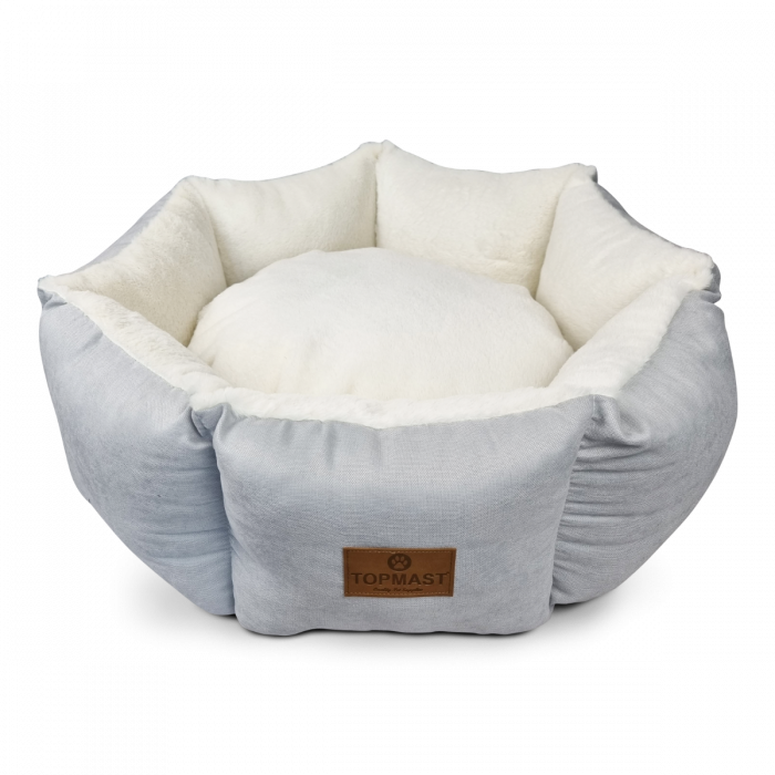 Topmast Dog Bed ComfyNest - 62 cm - Light Gray - Polyester Velours