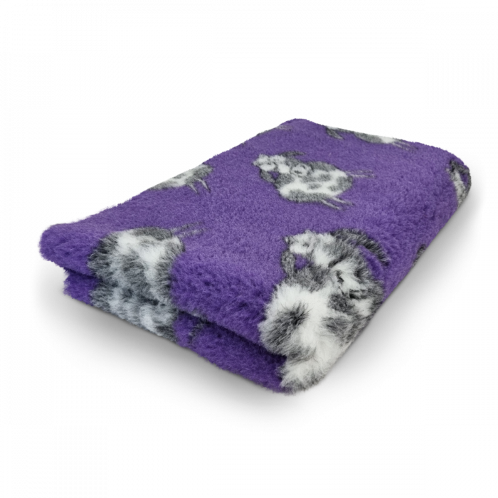 Vet Bed Farm Animals - Woolly Cow - Anti-slip Dog Mat - 75 x 50 - Purple