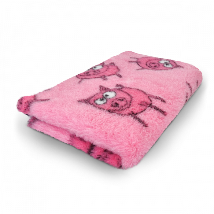 Vet Bed Farm Animals - Pinky Piglet - Anti-slip Dog Mat - 10 Meter Roll - Pink