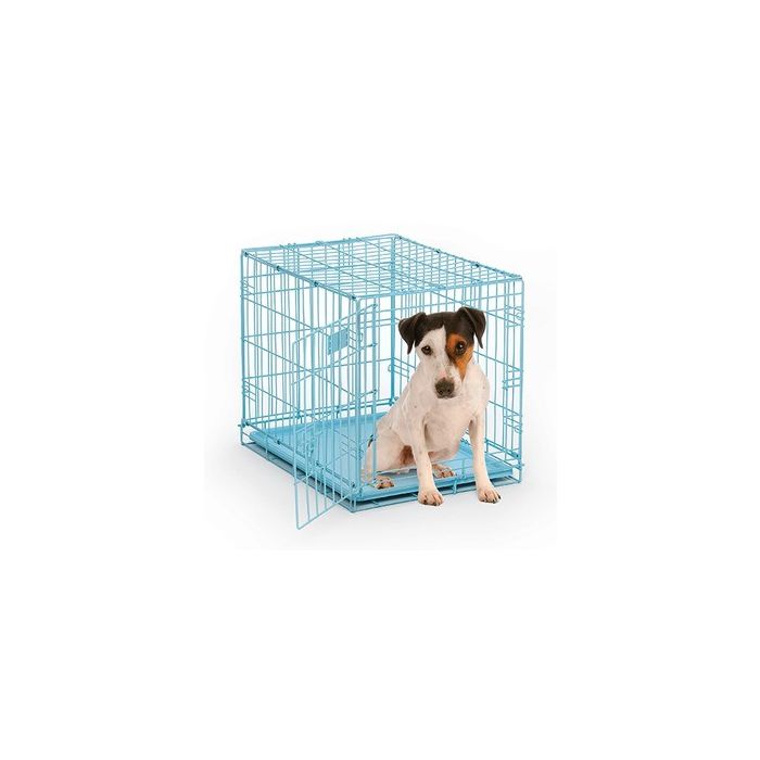 Topmast Dog Cage - Blue - 61 x 42 x 49 cm | Metal Tray