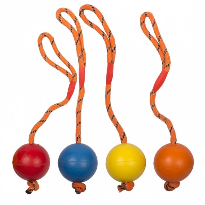 Rubber Ball solid on cord 5 cm