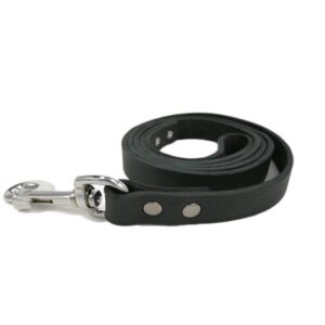 Topmast Dog Leash Training Leash Adjustable Greased Leather Oiled - black 12 mm - 200 cm