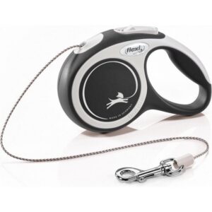 Flexi Retractable Leash New Comfort - Cord - Up to 12 KG - 5 meters - Black