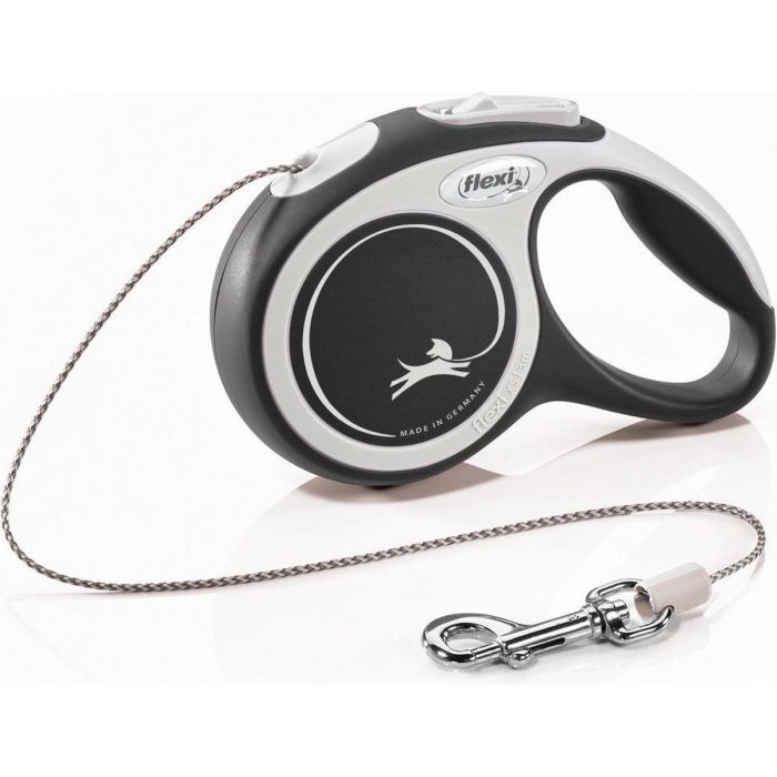 Flexi Retractable Leash New Comfort - Cord - Up to 8 KG - 3 meters - Black