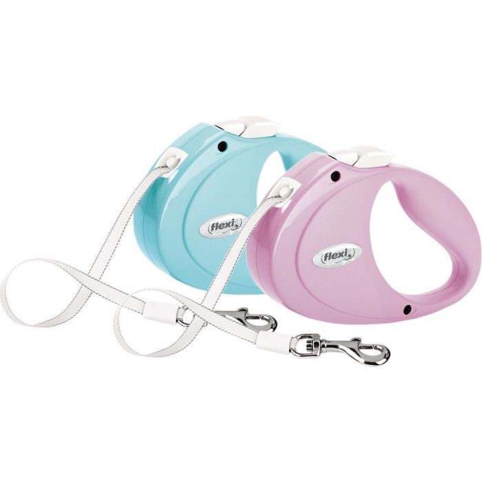 Flexi Retractable Leash Puppy - Up to 12 KG - 2 Meters - Wide Band - Light Blue