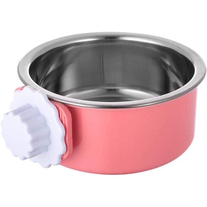 Topmast Dog Food Bowl - Stainless Steel - Pink