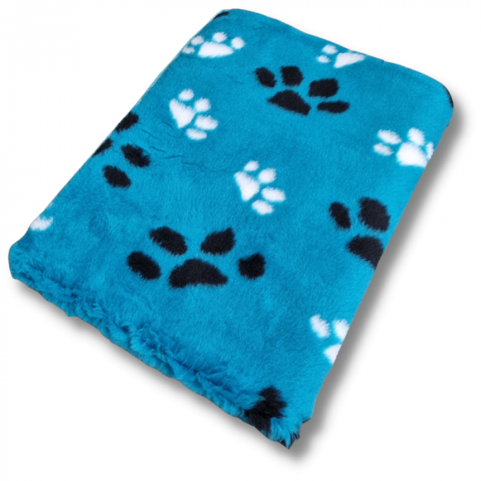 Piped Vet Bed - Furfleece - Turquoise 3 Color - 100 x 75 cm