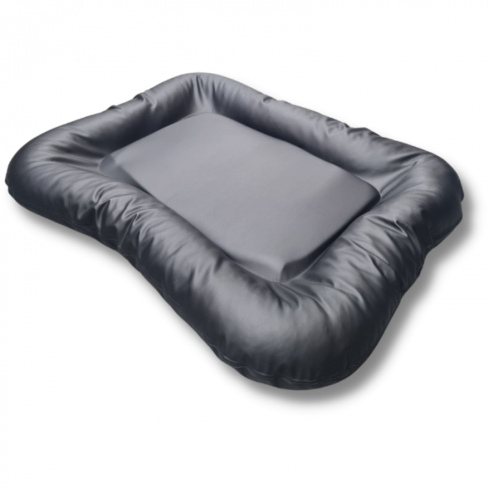 Topmast Dog Bed Faux Leather Black - 100 x 72 cm