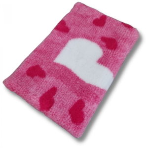 Vet Bed - Big Heart Pink - Non Slip - 100 x 75 cm