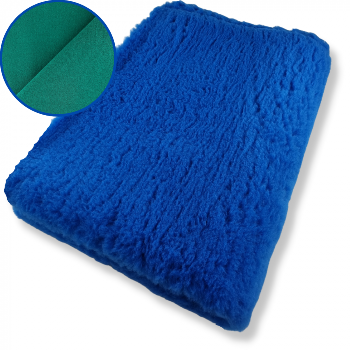 Vet Bed - Green back - Cobalt Blue plain - 28 mm - 150 x 100 cm