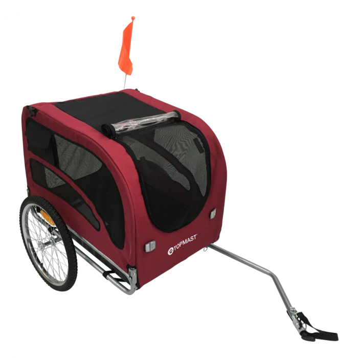 Topmast Classic Dog Bike Trailer - Foldable - Red - XL