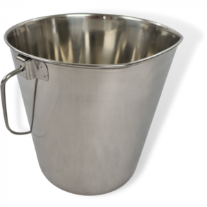 Stainles Steel Bucket + 1 Flat Side - 19 cm high | 20 cm. 3.78 Ltr.